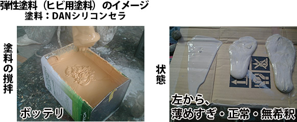 弾性塗料(ヒビ用塗料)のイメージ