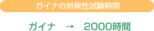 ガイナの対候性試験時間→2000時間