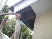 軒天井腐食部の交換修理作業